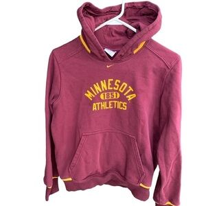 Vintage Nike Team Hoodie Sweatshirt Minnesota Gold Gophers Swoosh Logo Youth M